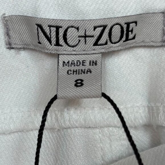 Nic + Zoe All Day Denim Pull On Slim Ankle Jean in White - Size 8 - NWT - Picture 3 of 9